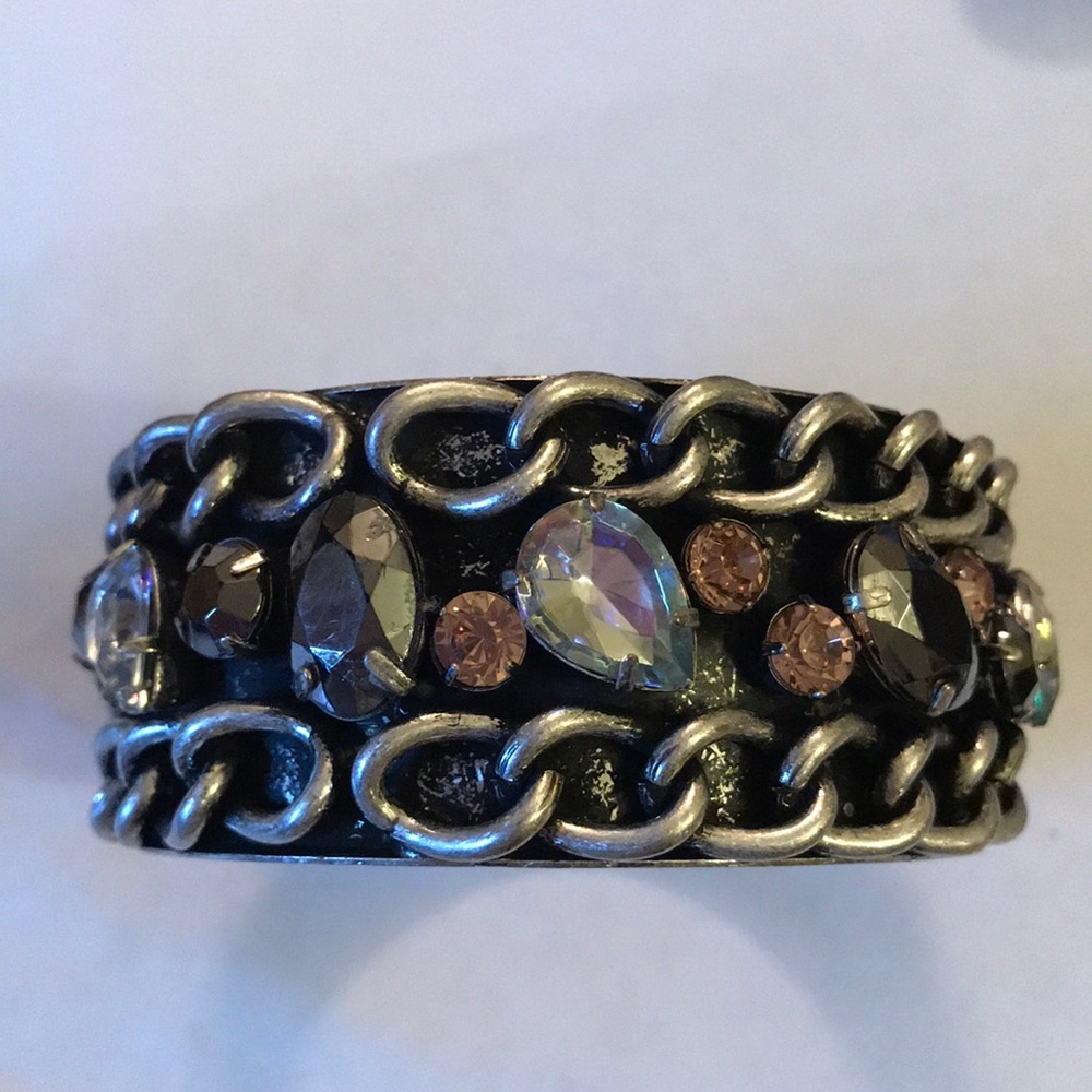Rhinestone wide bangle